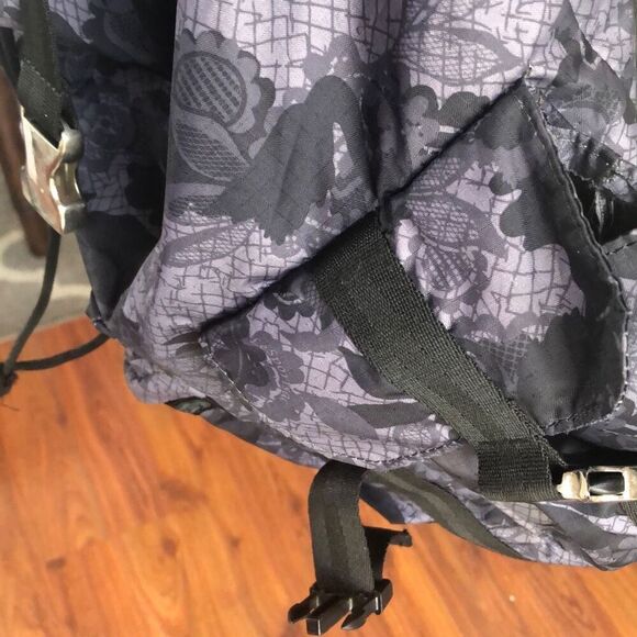 Lesportsac Black and gray lace pattern large knapsack, backpack nylon main image 7